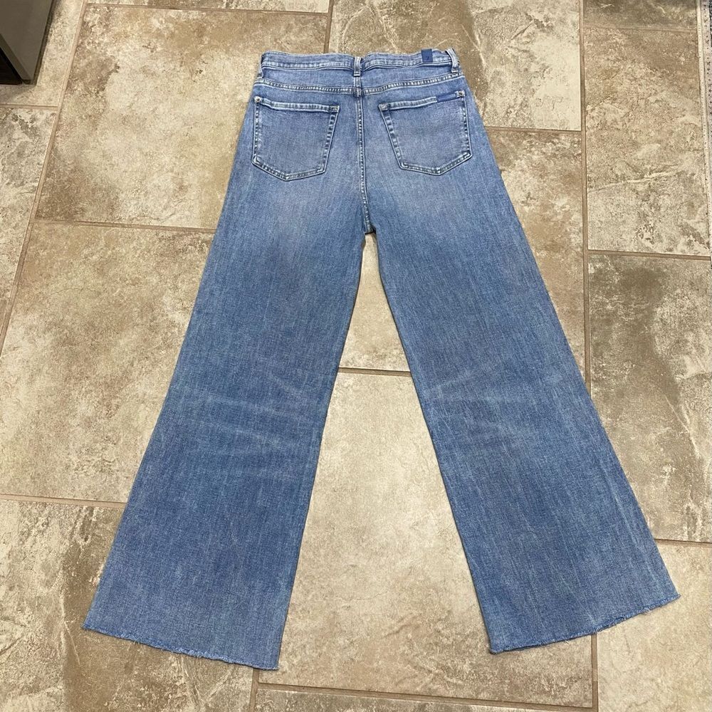 7 For All Mankind 29x28 Ultra HR Jo Wide Leg Stretch Denim Jeans EUC - Picture 4 of 11